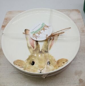 Set Of 4 Bunny Boulevard Easter Appetizer Plates